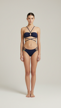 Deep Ink Strappy Bandeau Bikini