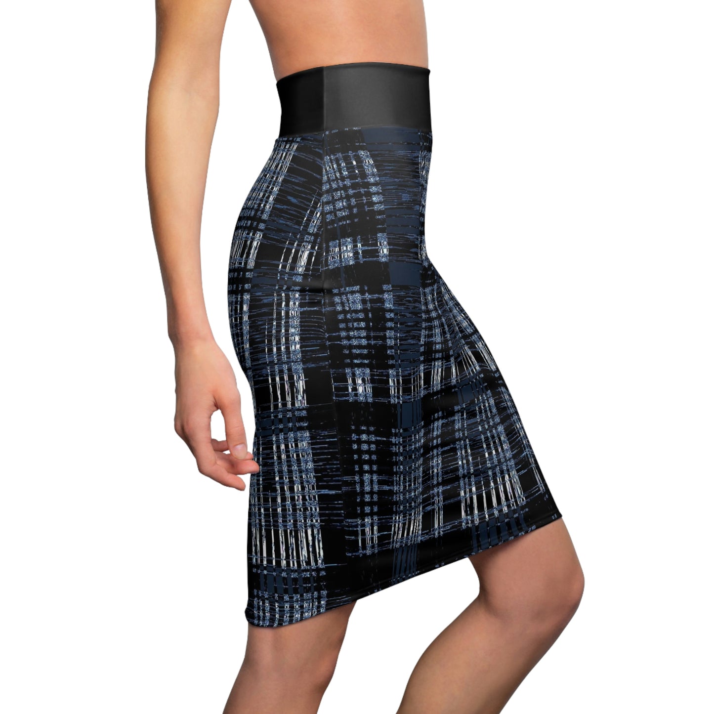 Babe Women's Blue and Black Pencil Skirt